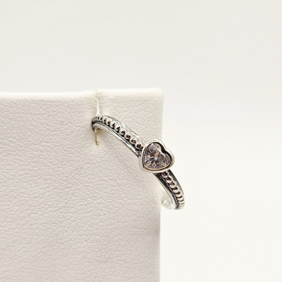 Diamond CZ Stackable .925 Sterling Silver Heart Ring New Dainty - Picture 5 of 5